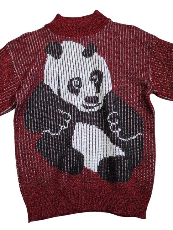 World Trade Knits Sweaters - Vintage World Trade Knits Red Panda Sweater Cozy Crewneck 90s Bear Y2K Size S/M?